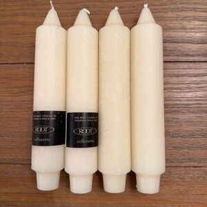 ROOT Timberline Collenettes Ivory Beeswax Candlesticks 7” 4 Ivory